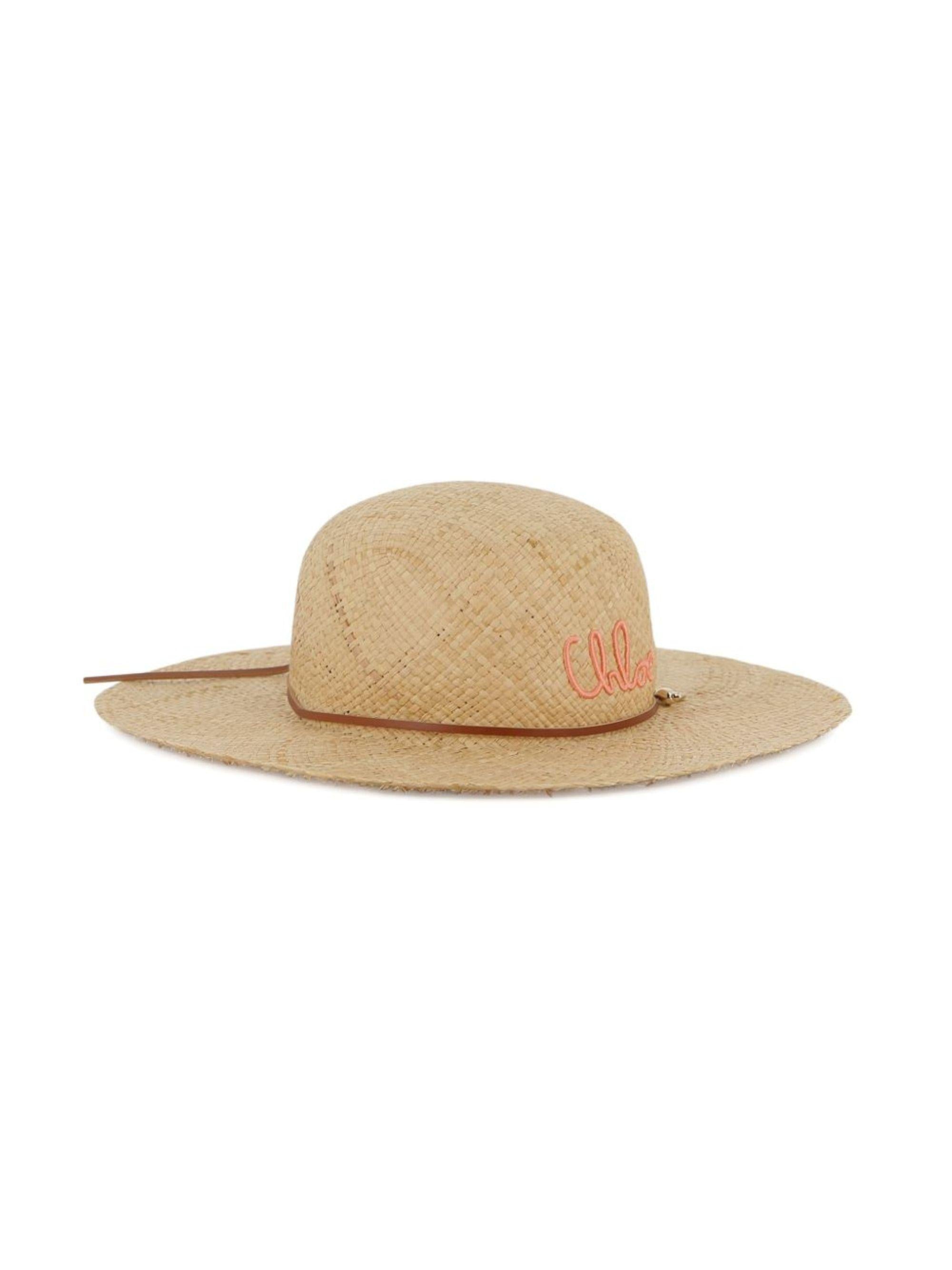 Cappello estivo per bambina Chloé Kids beige con ricamo C20868 43A CHLOE' KIDS 