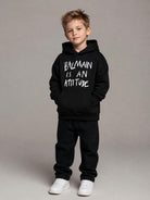 Felpa per bambino Balmain Kids nera con stampa slogan BZ4H00 Z3183 930BC BALMAIN KIDS 