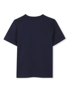 T-shirt con stampa per bambino BOSS Kidswear blu con mini targhetta logo J52050 849 BOSS KIDS 