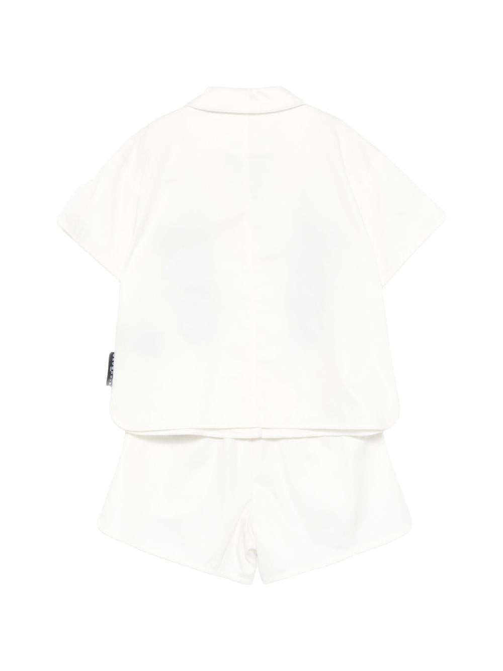 Set top e shorts per bambina John Richmond Junior bianco con stampa a fiori RGP26126CE WHITE JOHN RICHMOND KIDS 