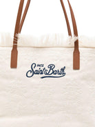 Borsa tote City Regular in Canvas MC2 Saint Barth bianco con frange CBF0001 01034L MC2 ST. BARTH KIDS 