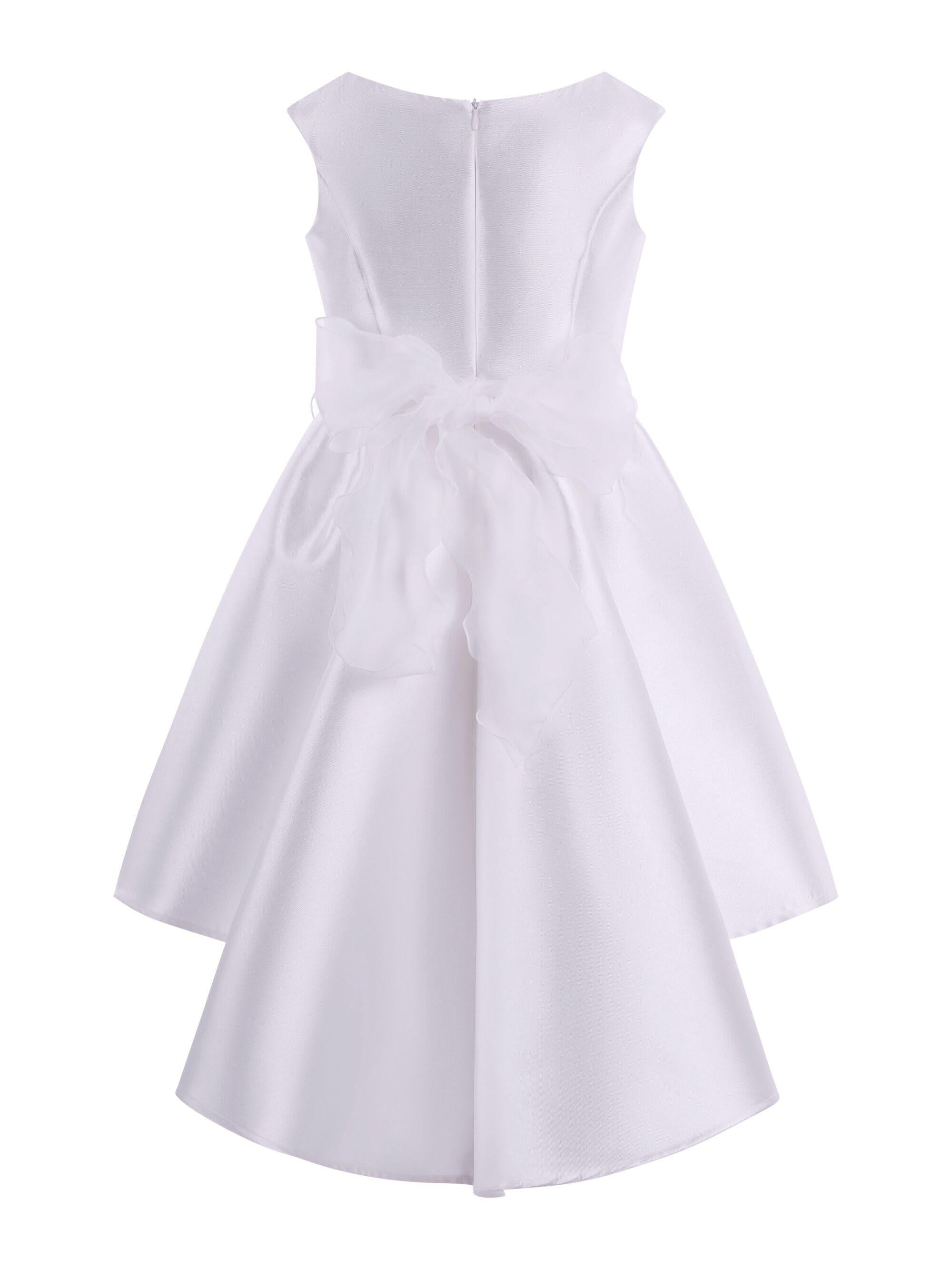 Abito per bambina Monnalisa bianco con applicazione a fiori 71G912 7304 0158 MONNALISA KIDS 