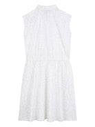 Abito per bambina DKNY Kids bianco con stampa logo all-over D62602 10P DKNY KIDS 