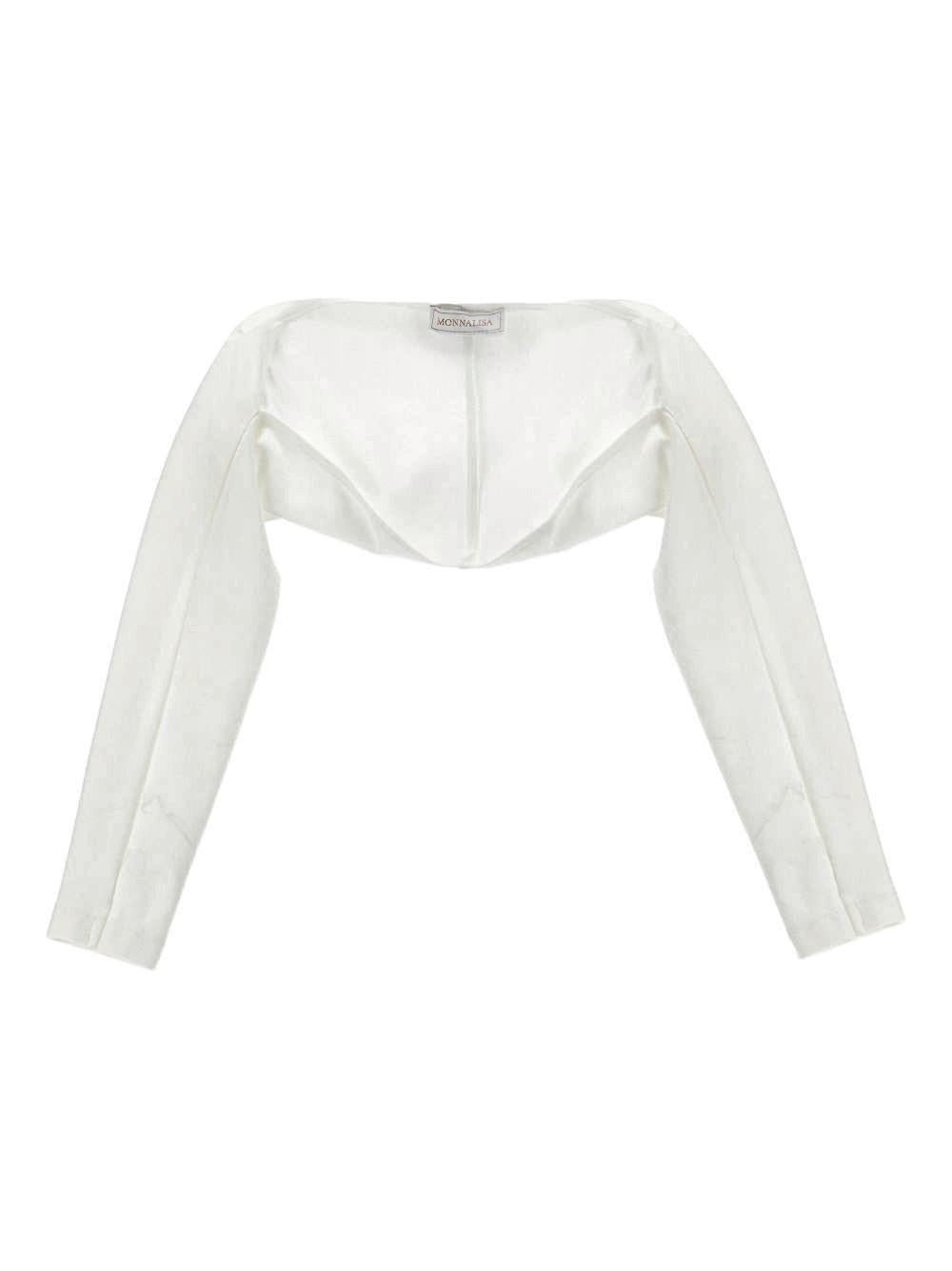 Coprispalle per bambina Monnalisa bianco a maniche lunghe 17G803 7204 0001 MONNALISA KIDS 