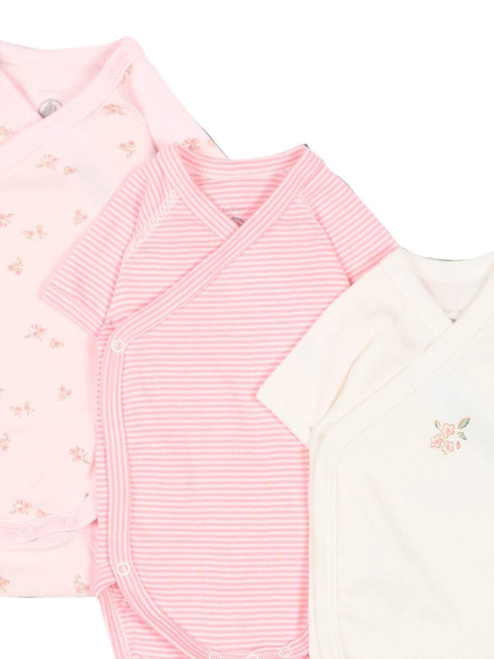 Set di tre body per neonata Petit Bateau multicolore con stampa floreale A0GHN 00 PETIT BATEAU KIDS 