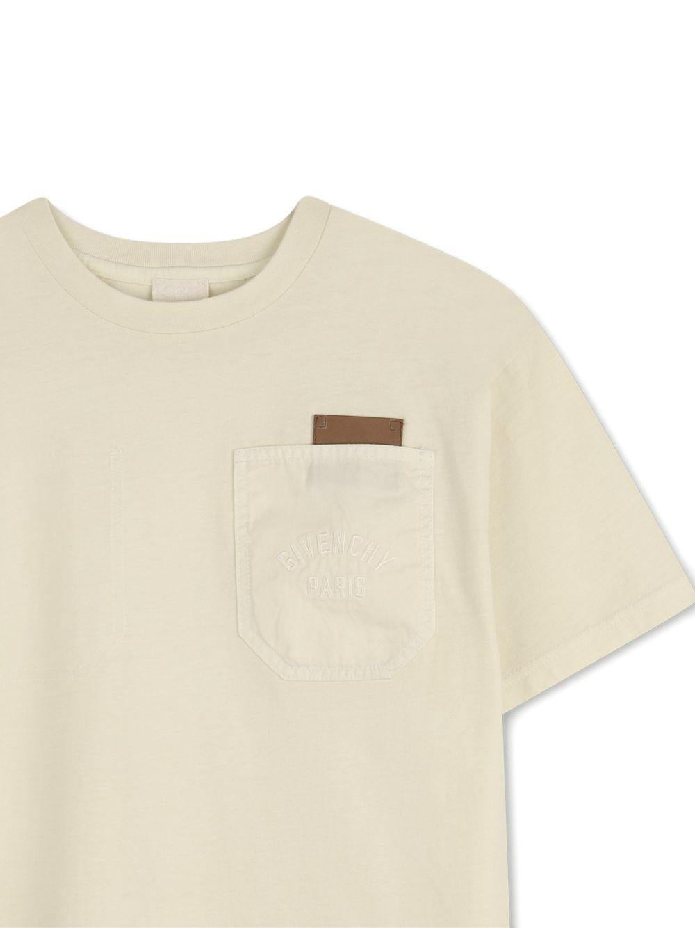 T-shirt per bambino Givenchy Kids color crema con taschino H31118 23G GIVENCHY KIDS 