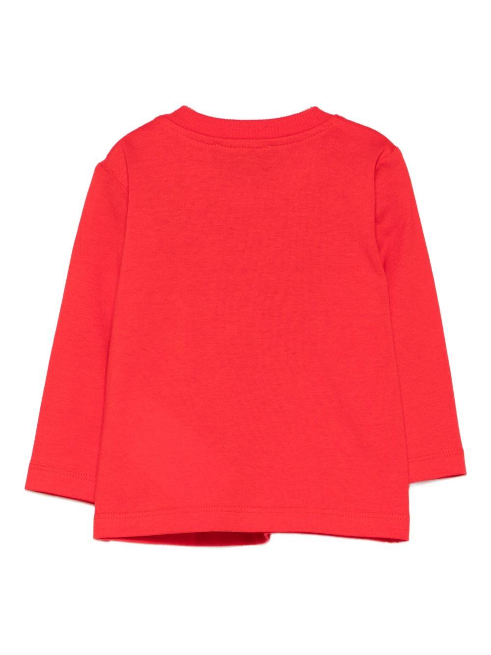 T-shirt per neonati Moschino Kids rossa con stampa teddy MZO00RLAA10 50109 MOSCHINO KIDS 