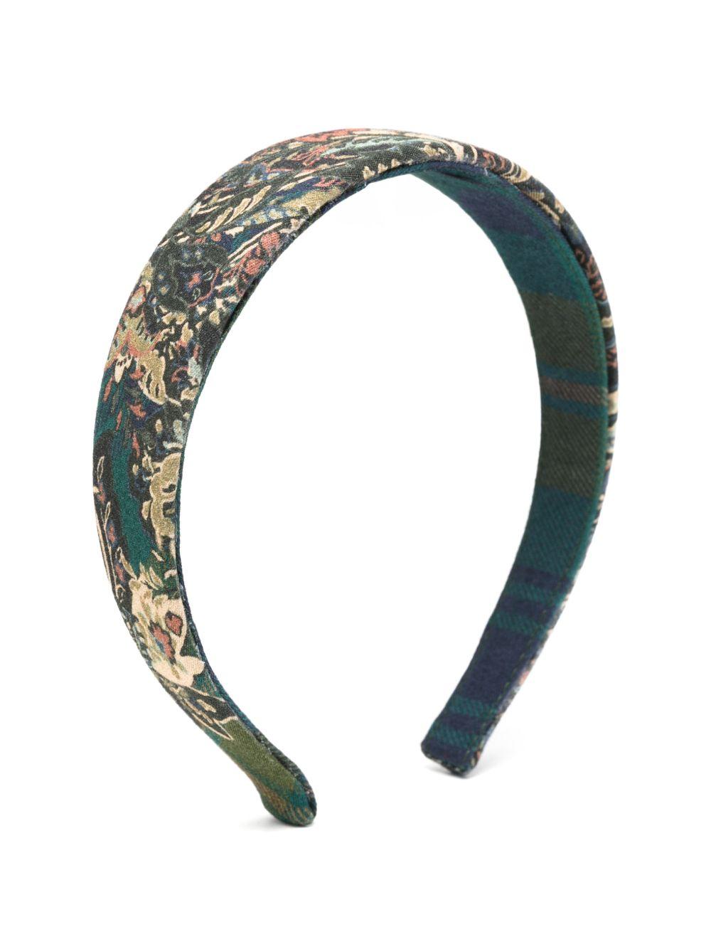 Cerchietto per capelli per bambina Etro Kids verde con stampa grafica all-over GZ0A14 P0632 719BL ETRO KIDS 