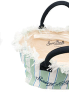Borsa Vanity MC2 Saint Barth bianca e verde con motivo a righe VANI001 00937L MC2 ST. BARTH KIDS 