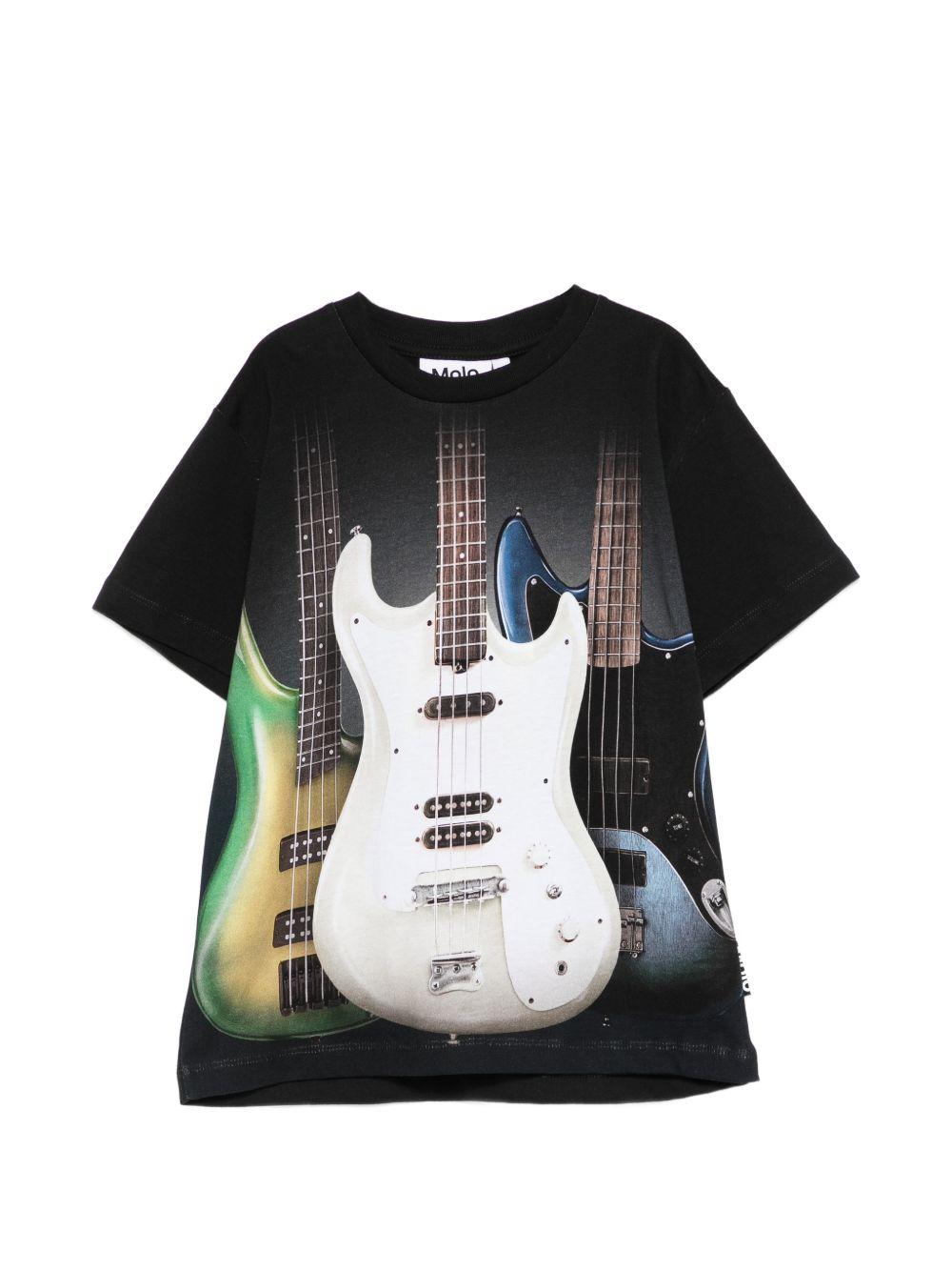 T-shirt Riley per bambino Molo nera con stampa grafica 1S26A206 9846 MOLO KIDS 