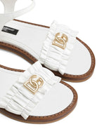 Sandali per bambina Dolce & Gabbana Kids bianchi con placca logo D11372 A1850 80001 DOLCE & GABBANA KIDS 