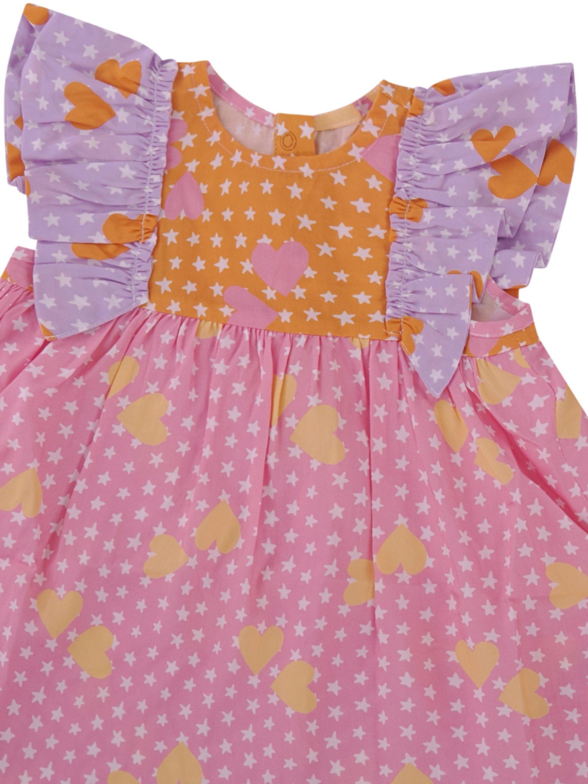 Abito per neonata Stella McCartney Kids multicolore con maniche a ruches TY1161 Z3439 51UMC STELLA McCARTNEY KIDS 