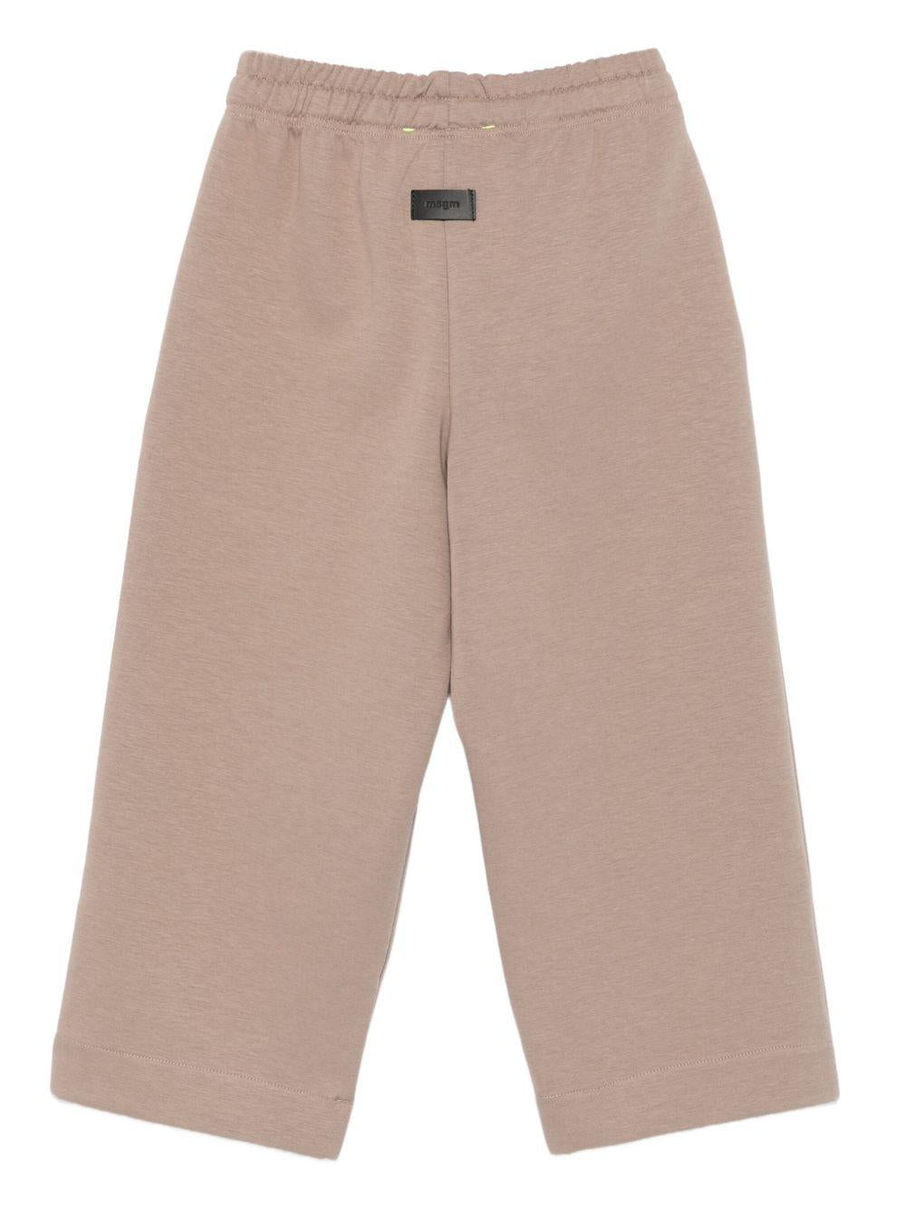 Pantaloni per bambino MSGM Kids beige con stampa logo F5MSJUFP053 MS042 MSGM KIDS 