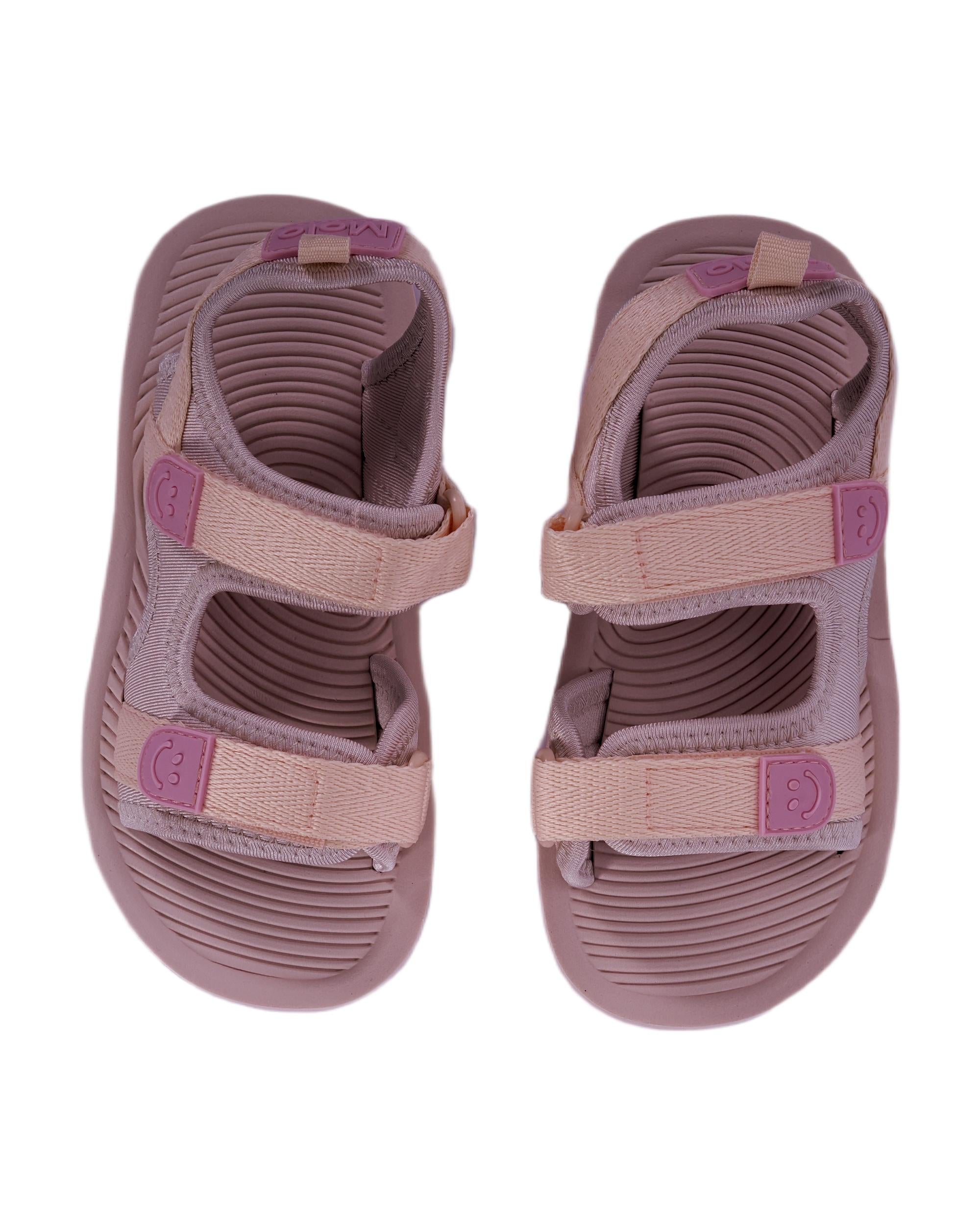 Sandali per bambina Molo rosa con fasce e motivo smile 7S26U301 5606 MOLO KIDS 