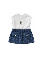 Abito per neonata Michael Kors Kids bianco e blu con stampa grafica R30550 Z10 MICHAEL KORS KIDS 