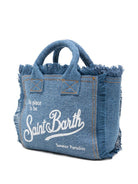 Borsa Vanity Mini MC2 Saint Barth denim con dettaglio frange VAMI001 00009L MC2 ST. BARTH KIDS 