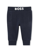 Pantaloni sportivi con stampa oer neonato BOSS Kidswear blu con taglio dritto J52079 849 BOSS KIDS 