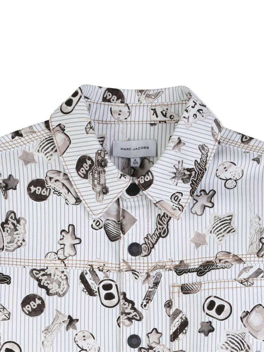 Giacca per bambino The Marc Jacobs Kids bianca con stampa grafica all-over W60789 80B THE MARC JACOBS KIDS 