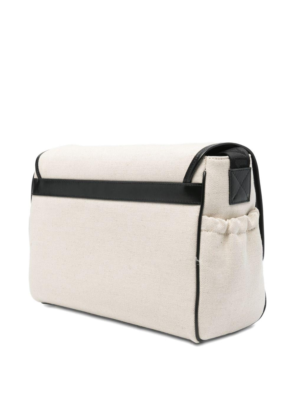 Borsa fasciatoio per neonati Balmain Kids beige con ricamo logo a contrasto BY0618 Z1839 102NE BALMAIN KIDS 