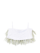 Top per bambina A'lapage verde con dettaglio frange 25SAGTOP00090 OLIVA A'LAPAGE 