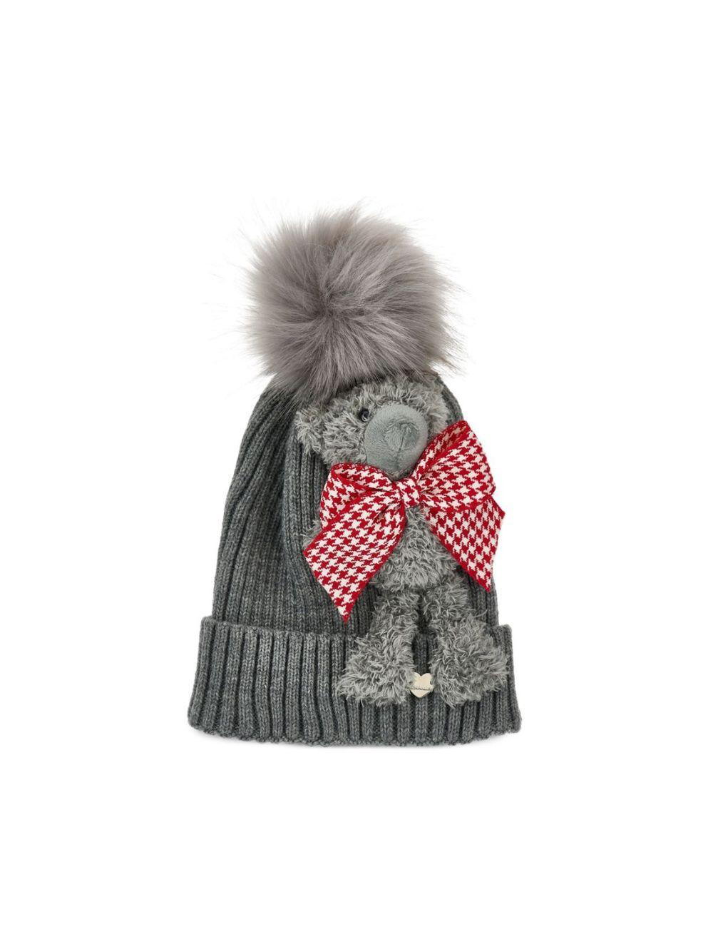 Cappello per bambina Monnalisa Kids grigio con orsetto 19H009 8064 0031 MONNALISA KIDS 