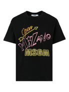 T-shirt per bambina MSGM Kids nera con strass F5MSJGTH154 110 MSGM KIDS 