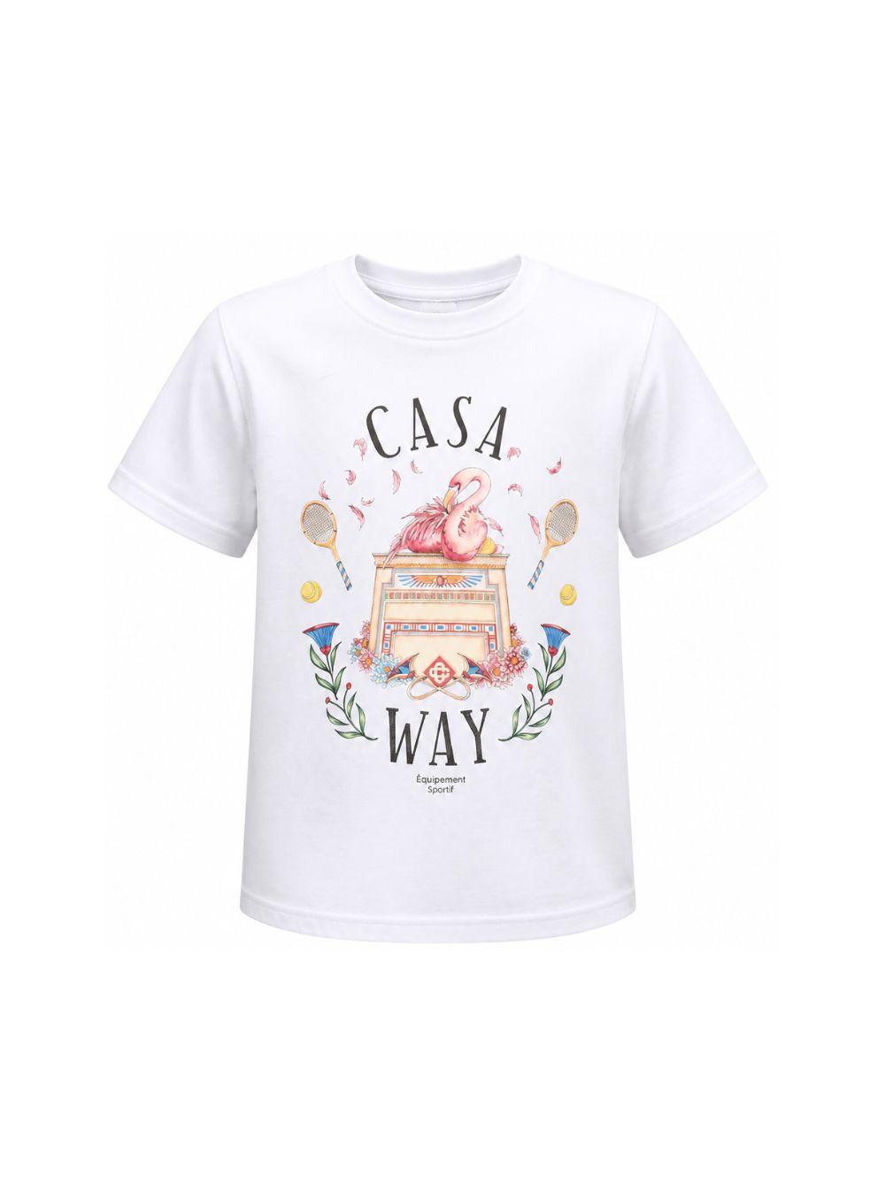 T-shirt per bambini Casablanca Kids bianca con stampa grafica KPF26JTS03805 CASAWAY CASABLANCA KIDS 