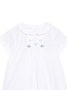 Tutina per neonati Mariella Ferrari bianca a maniche corte con colletto PLP14BIS 305 MARIELLA FERRARI 