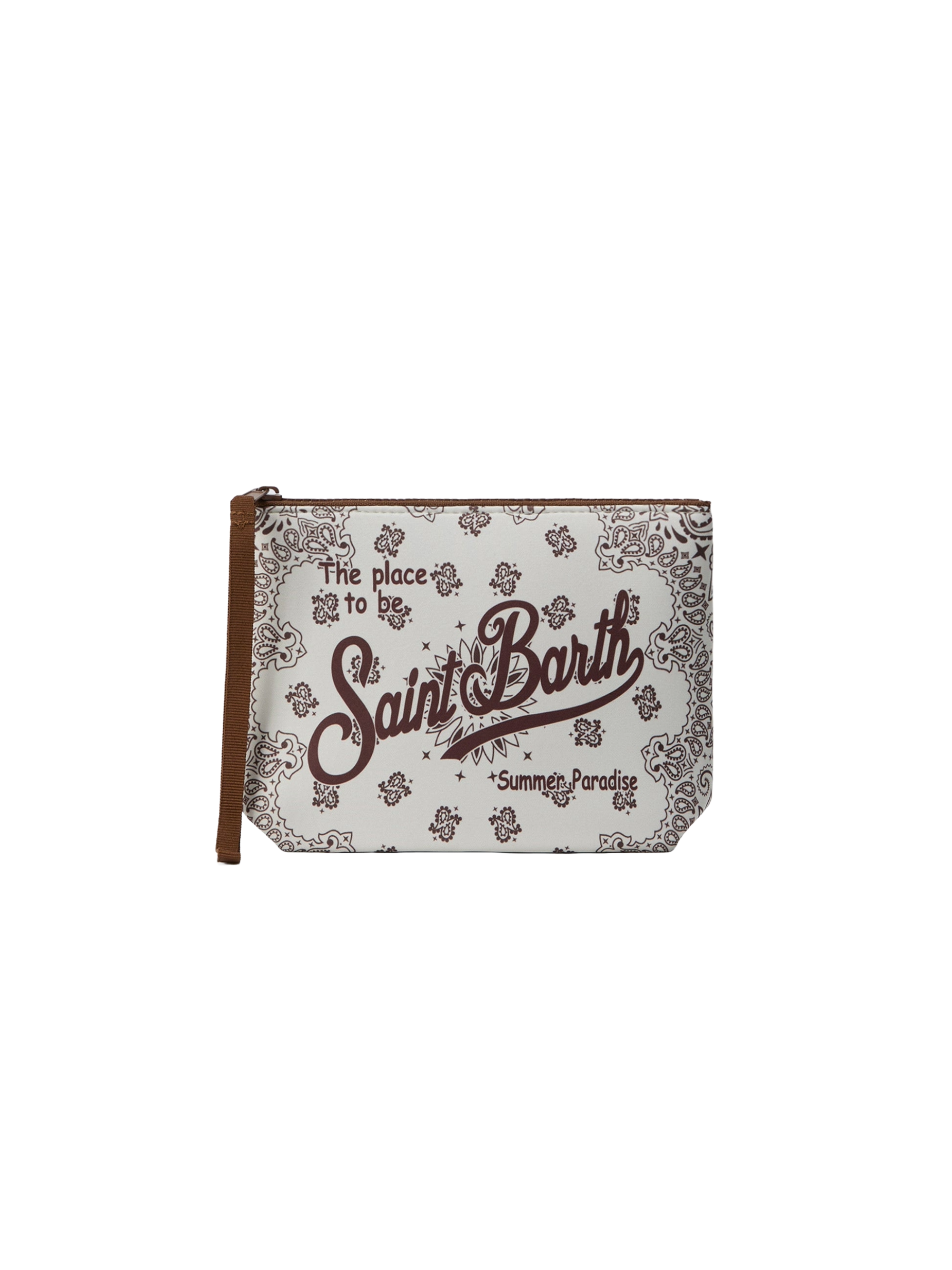 Pochette Aline "Bandana Round 10" MC2 Saint Barth beige con stampa bandana all-over ALIN001 03131L MC2 ST. BARTH KIDS 