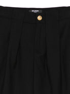 Shorts per bambina Balmain Kids neri con bottone dorato BY6R99 I0196 930OR BALMAIN KIDS 