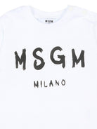 T-shirt per bambino MSGM Kids bianca con stampa logo sul davanti S6MSUNTH266 001 MSGM KIDS 