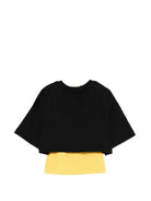 T-shirt per bambina MSGM Kids nero con logo-toppa S6MSJGTH092 110 MSGM KIDS 