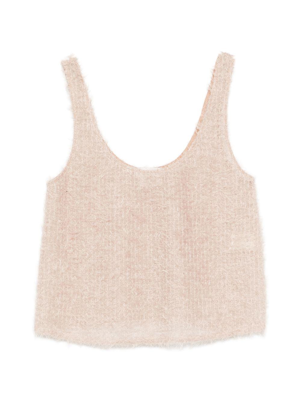 Top per donna Alysi beige con dettaglio frange 116279 P6225 PTL ALYSI 