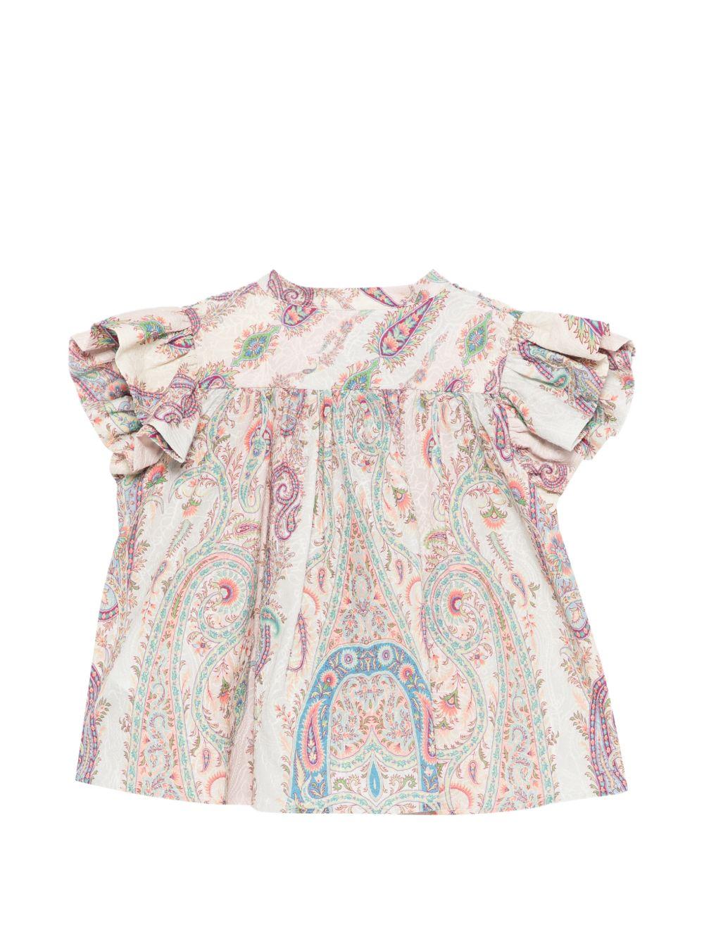 Camicia per bambina Etro Kids multicolore con maniche arricciate GY5A72 U0268 501MC ETRO KIDS 