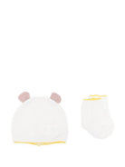 Set berretto e calzini per neonata Gensami Kids bianco con rifiniture gialle SET-ALP-WE WHITE-PINK GENSAMI 