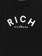 T-shirt per bambino John Richmond Junior nero con logo a contrasto RBA25188TS BLACK JOHN RICHMOND JUNIOR 