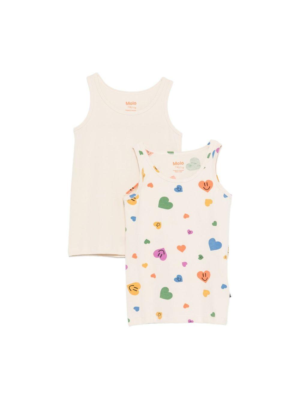 Set di due canottiere per bambina Molo beige con fantasie diverse 2S26Q801 9499 MOLO KIDS 