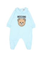 Tutina per neonato Moschino Kids azzurro con stampa Teddy Bear MUY09OLCA40 40304 MOSCHINO KIDS 