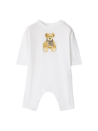 Tutina Thomas Bear per neonata Burberry Kids bianca con stampa con logo sul retro 8109292 A1464 BURBERRY KIDS 