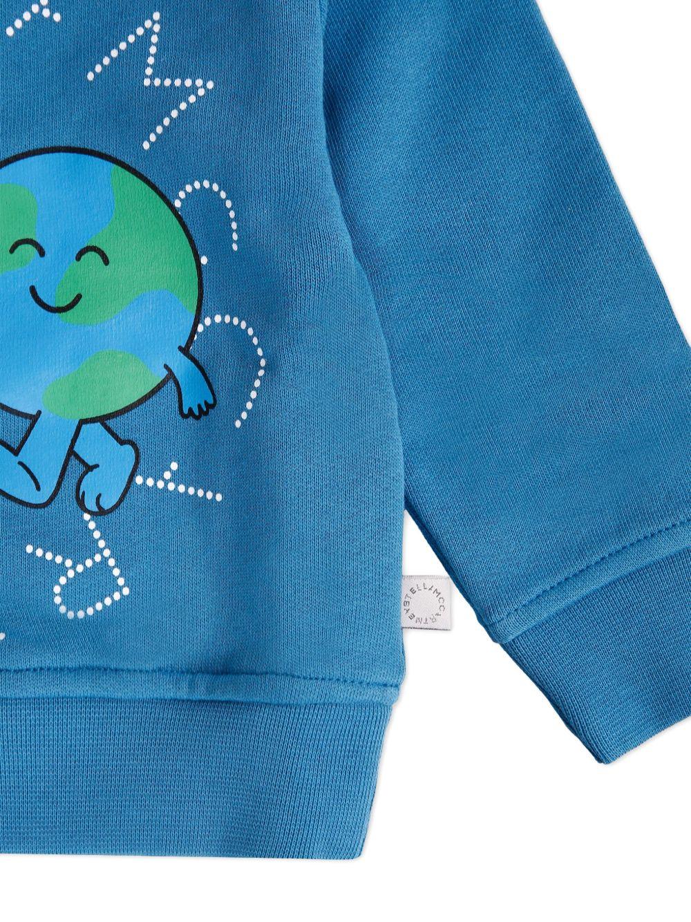 Felpa per neonato Stella McCartney Kids blu con stampa grafica sul davanti TX4520 Z0453 60P STELLA McCARTNEY KIDS 