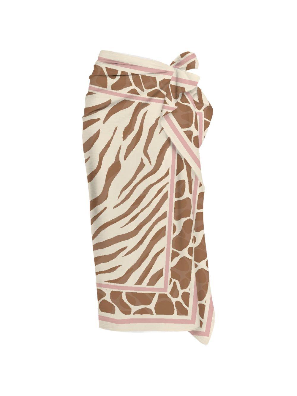 Pareo Thaiti per donna MC2 Saint Barth animalier con dettagli rosa TAIT001 09738L MC2 ST. BARTH 