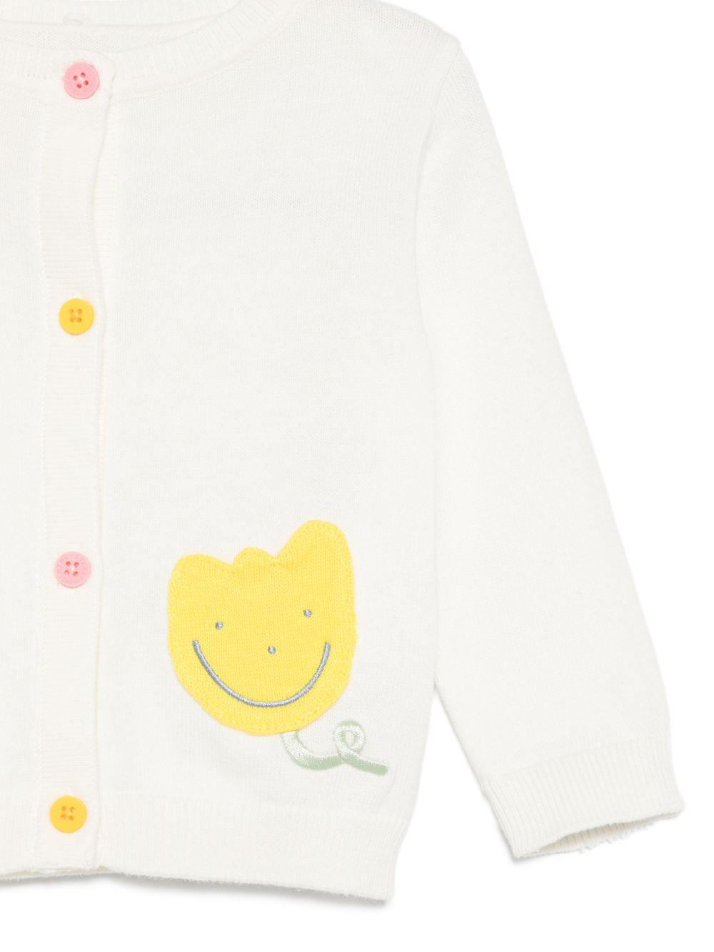 Cardigan per neonata Stella McCartney Kids bianco con applicazioni TY9120 Z1876 101 STELLA McCARTNEY KIDS 