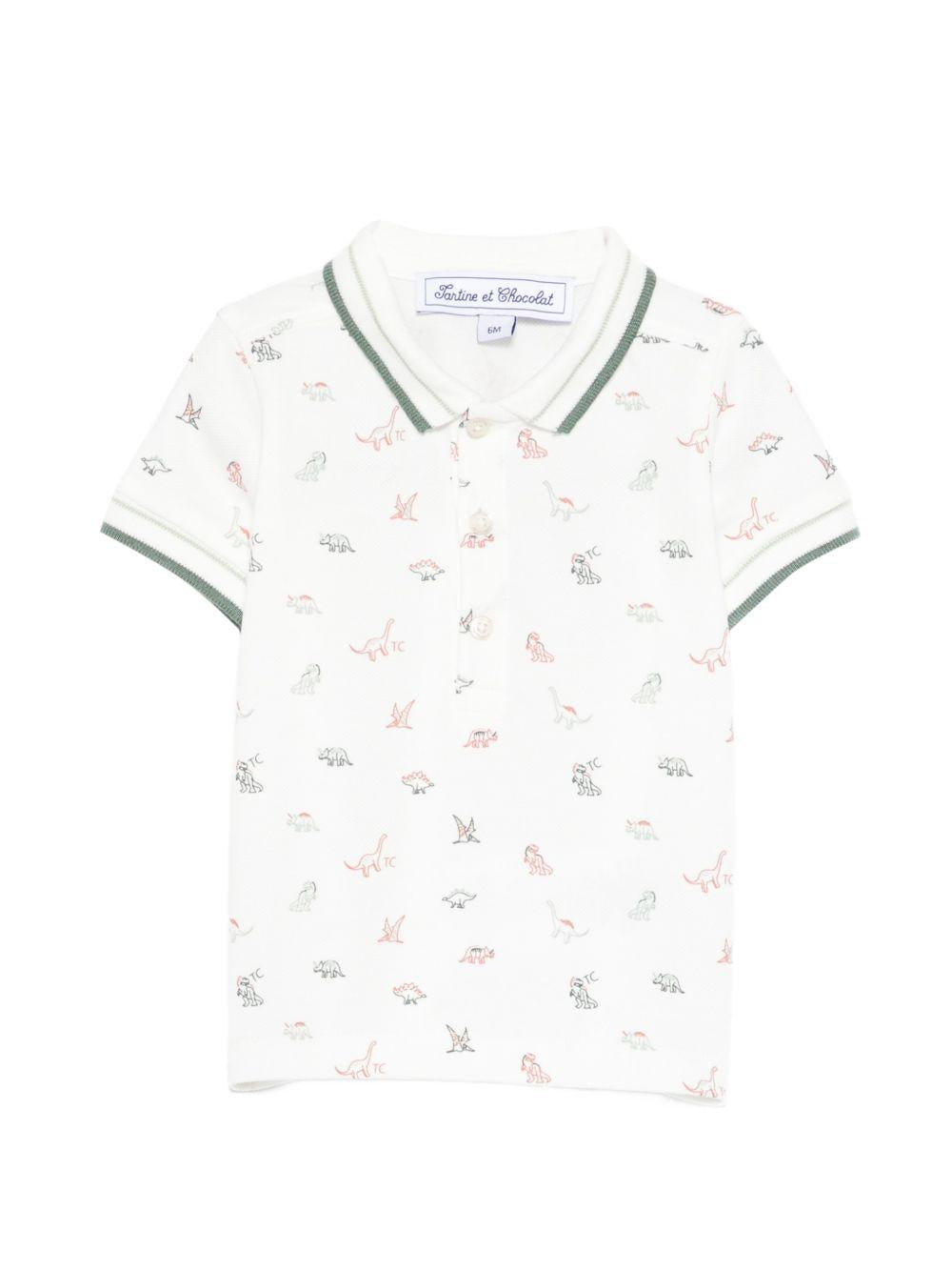 T-shirt per neonato Tartine Et Chocolat bianca con stampa grafica dinosauri all-over CC11051 13 TArtine & Chocolat KIDS 