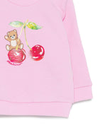Felpa per neonata Moschino Kids rosa con stampa Teddy sul davanti MGF02KLCA52 51473 MOSCHINO KIDS 