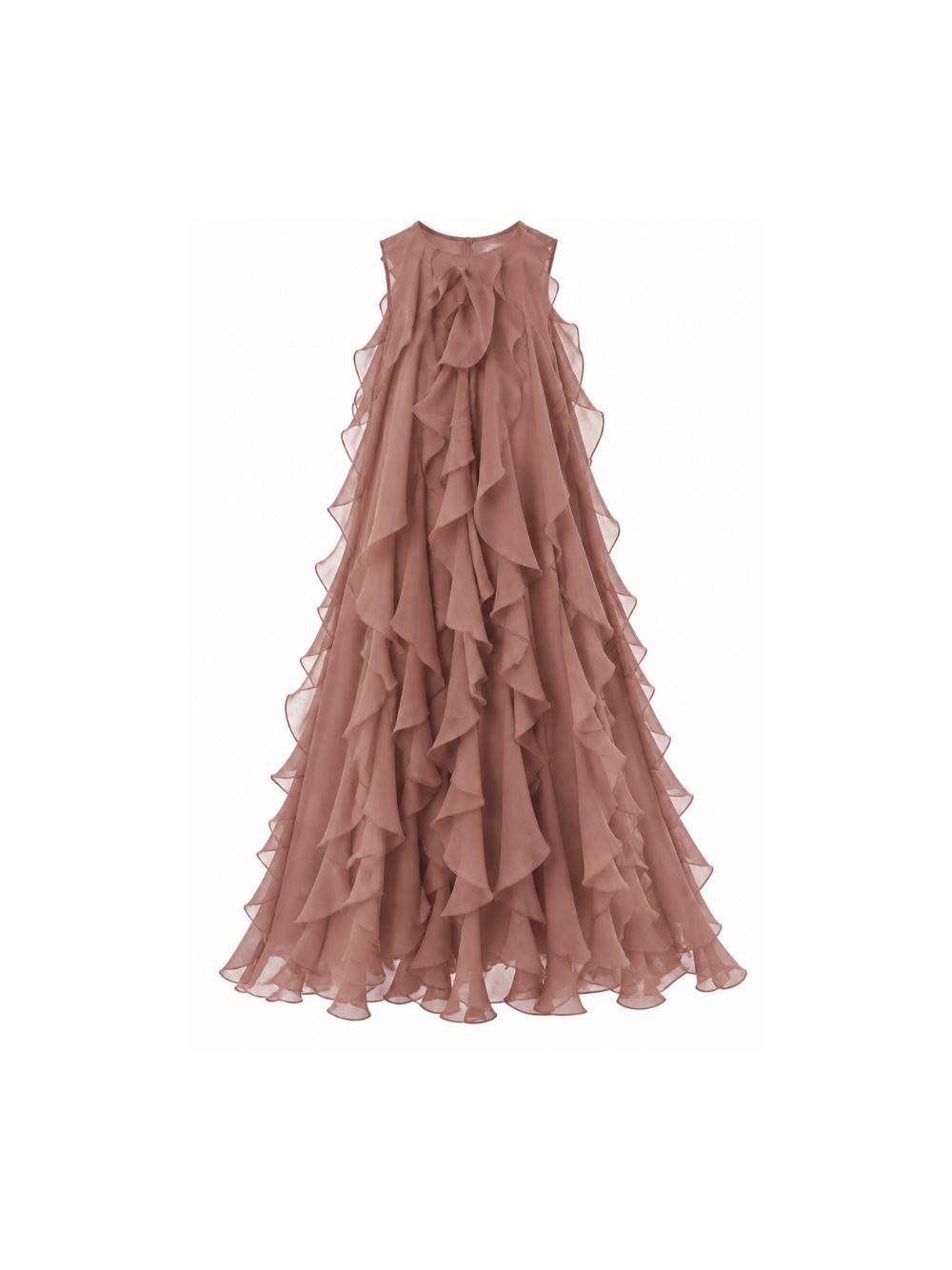 Abito per bambina Maison Ava Kids rosa con design drappeggiante MA SS26 GC25 PINK MAISON AVA KIDS 