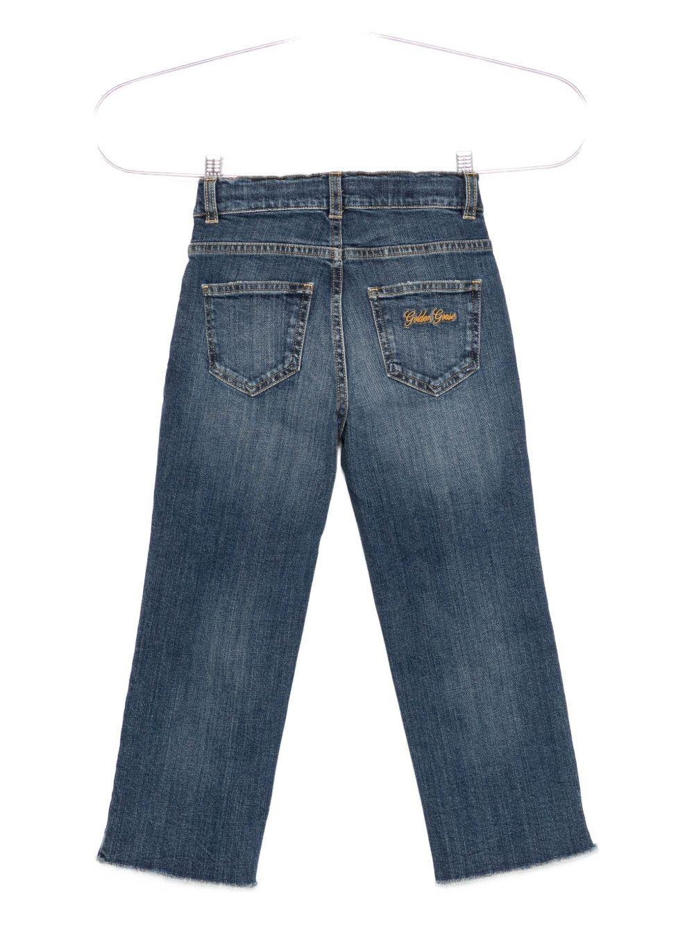 Jeans per bambina Golden Goose Kids denim con orlo sfrangiato GKP02411P002180 50765 GOLDEN GOOSE KIDS 