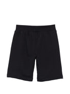 Shorts per bambino Moschino Kids neri con logo sul davanti HUQ02NLCA32 60100 MOSCHINO KIDS 