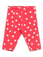 Leggings per neonata Monnalisa rosso a pois in jersey 31E409 5619 4499 MONNALISA KIDS 
