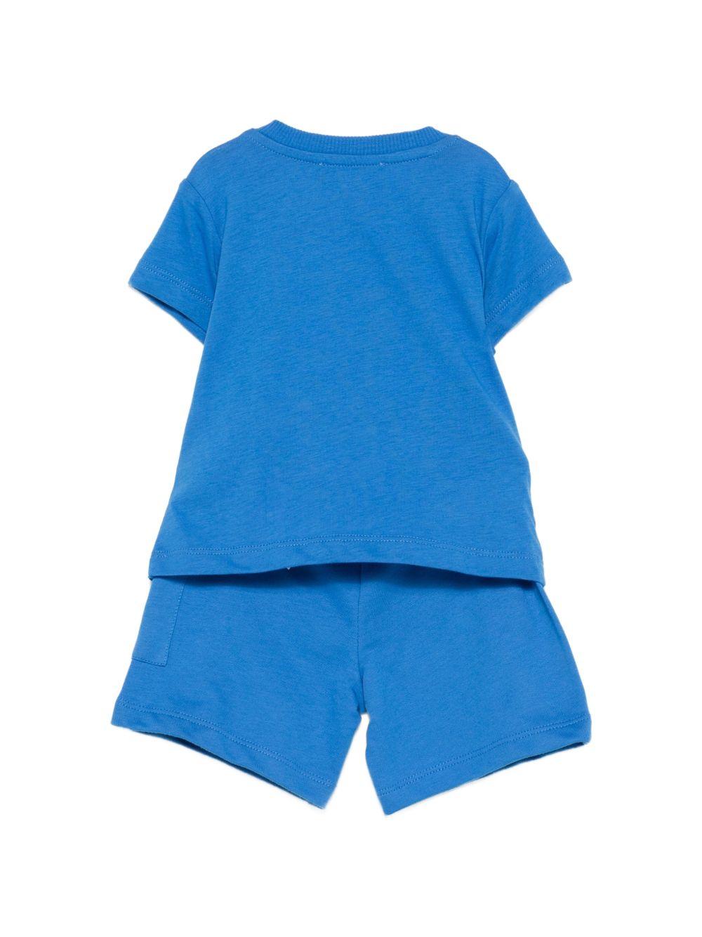Completo per neonati Moschino Kids blu con stampa grafica Teddy Bear MUG01ULCA19 40630 MOSCHINO KIDS 