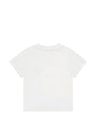 T-shirt per neonati Moschino Kids bianca con logo sul davanti MZM047LAA01 10063 MOSCHINO KIDS 